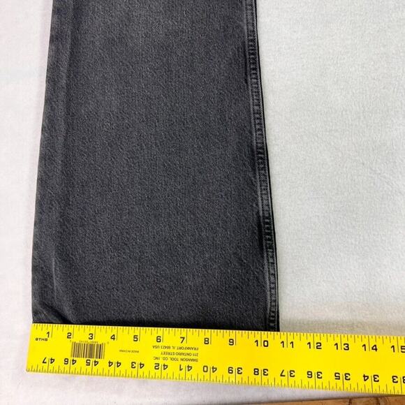 Levis Jeans Womens 31 Black 70s High Flare Faded Premium Denim Boho Hippie - Picture 7 of 10